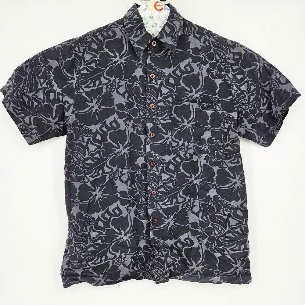 Vintage Gotcha Shirt Mens Small Hawaiian‎ Floral Hibiscus Tiki Button Up